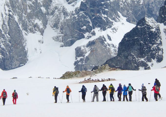 Snowshoeing in Antarctica