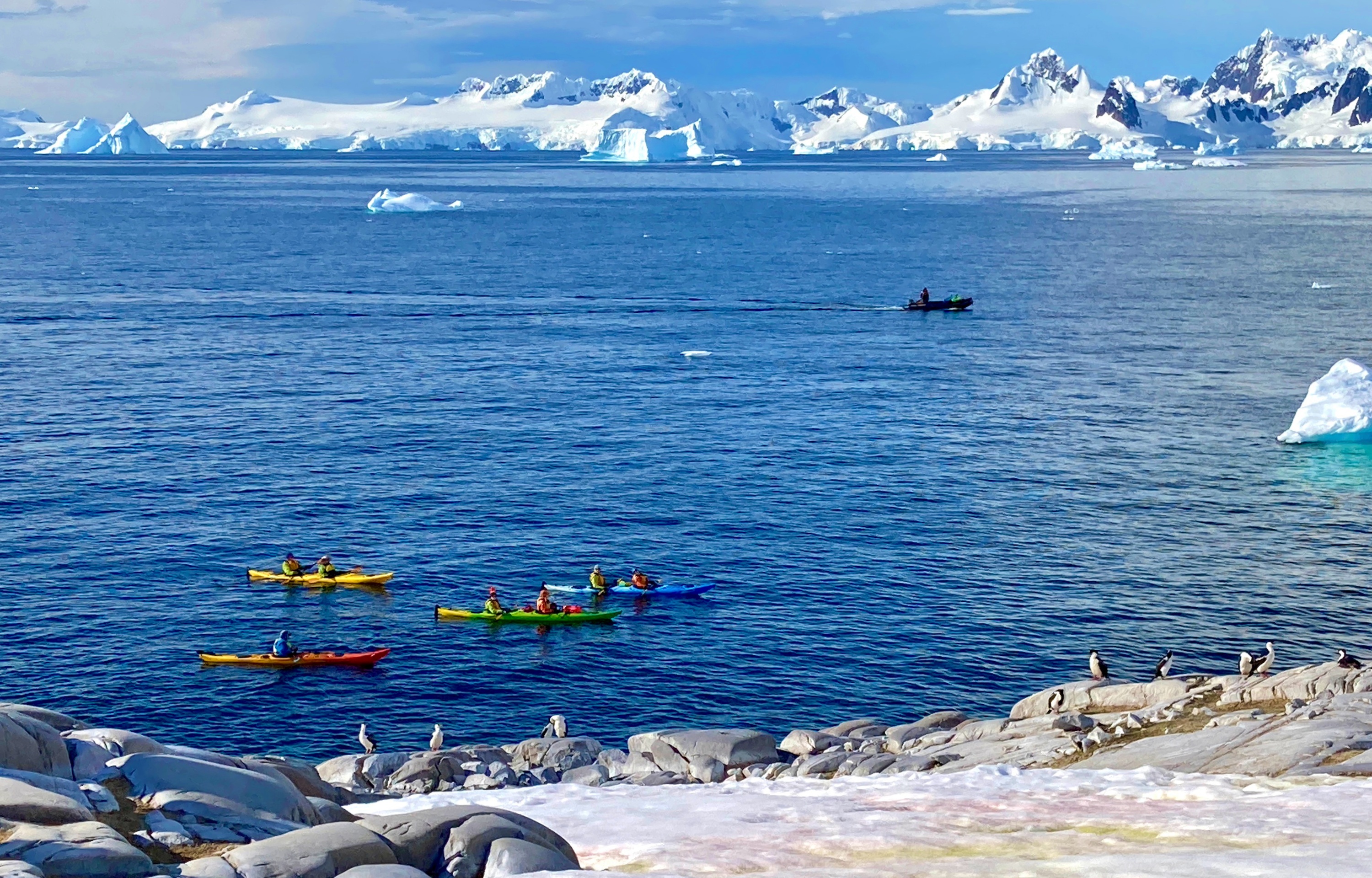 Kayaks at Portal Point, Antarctica