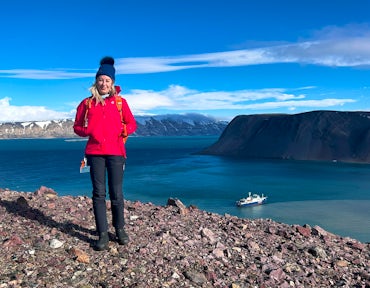 Mairead from Swoop enjoys the Arctic scenery on her recce