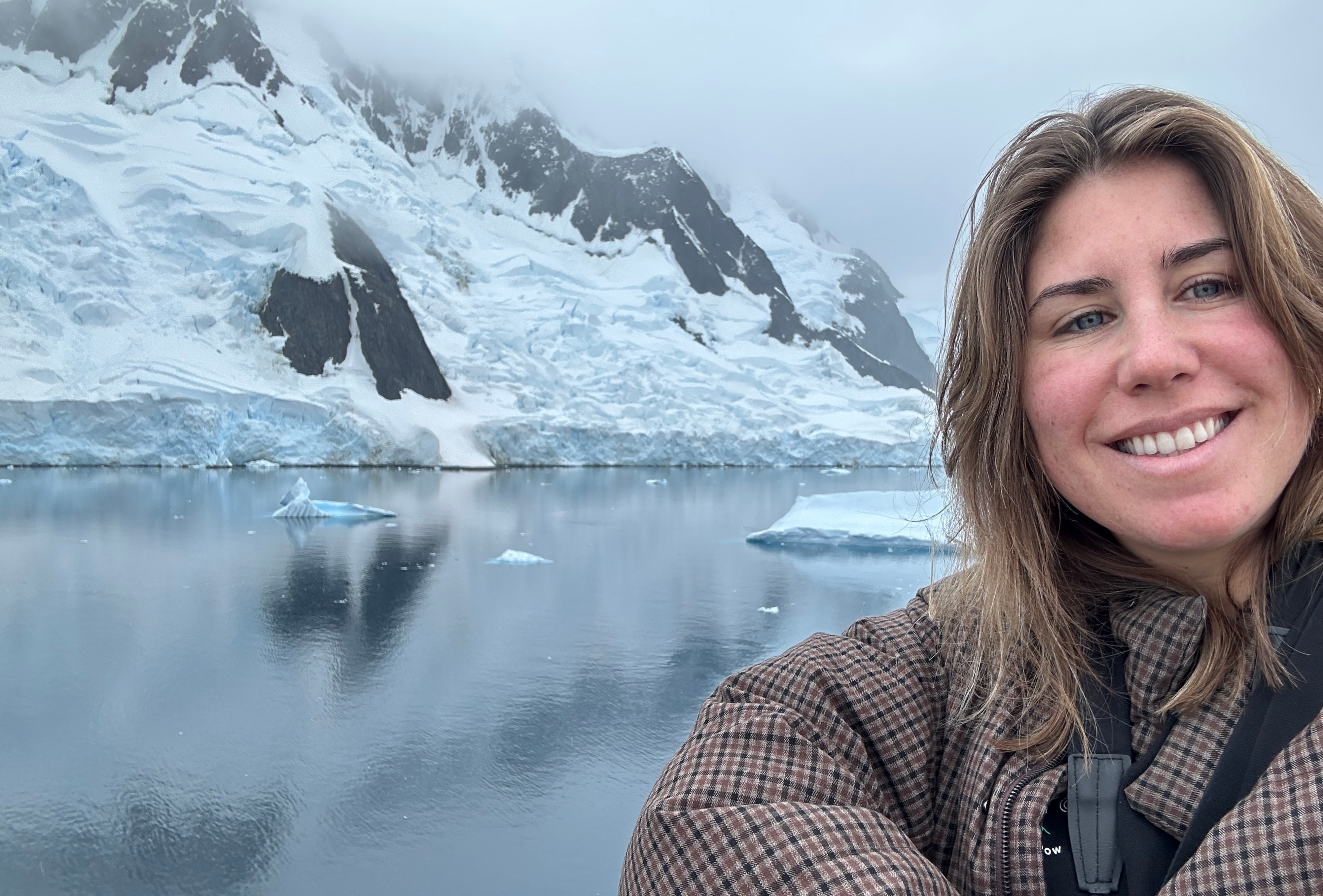 Marta, a Swoop polar sales specialist, on recce in Antarctica