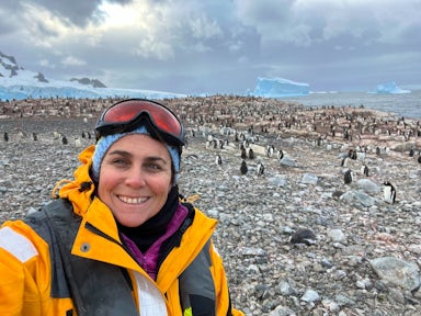Ali, Swoop Travel at Cuverville Island gentoo penguin colony, Antarctica