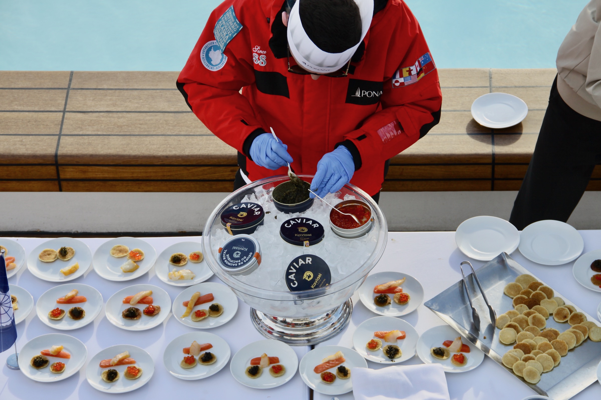 Caviar on a luxury Antarctic cruise