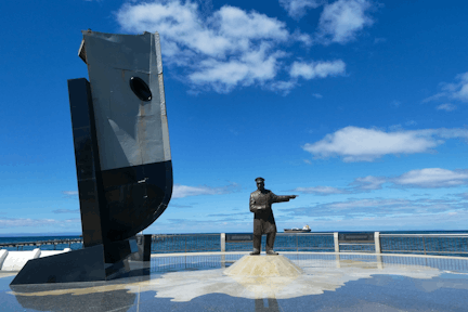 Punta Arenas waterfront with Shackleton Pardo Yelcho monument