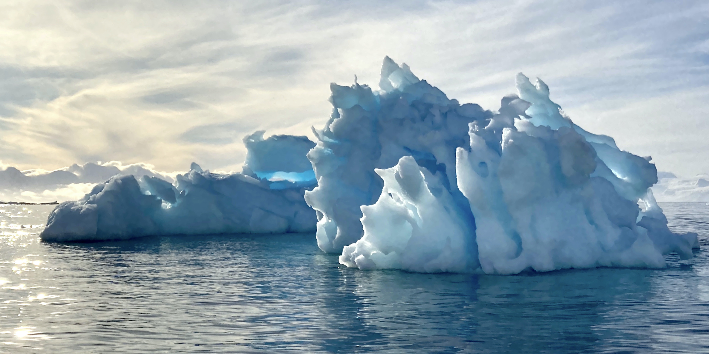 Blue iceberg in Antarctica