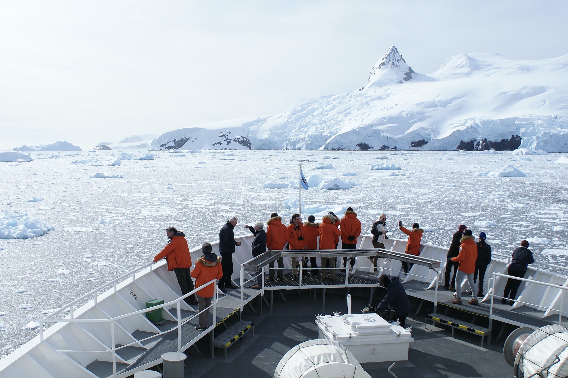 Cruising through brash ice on the Antarctic Peninsula
