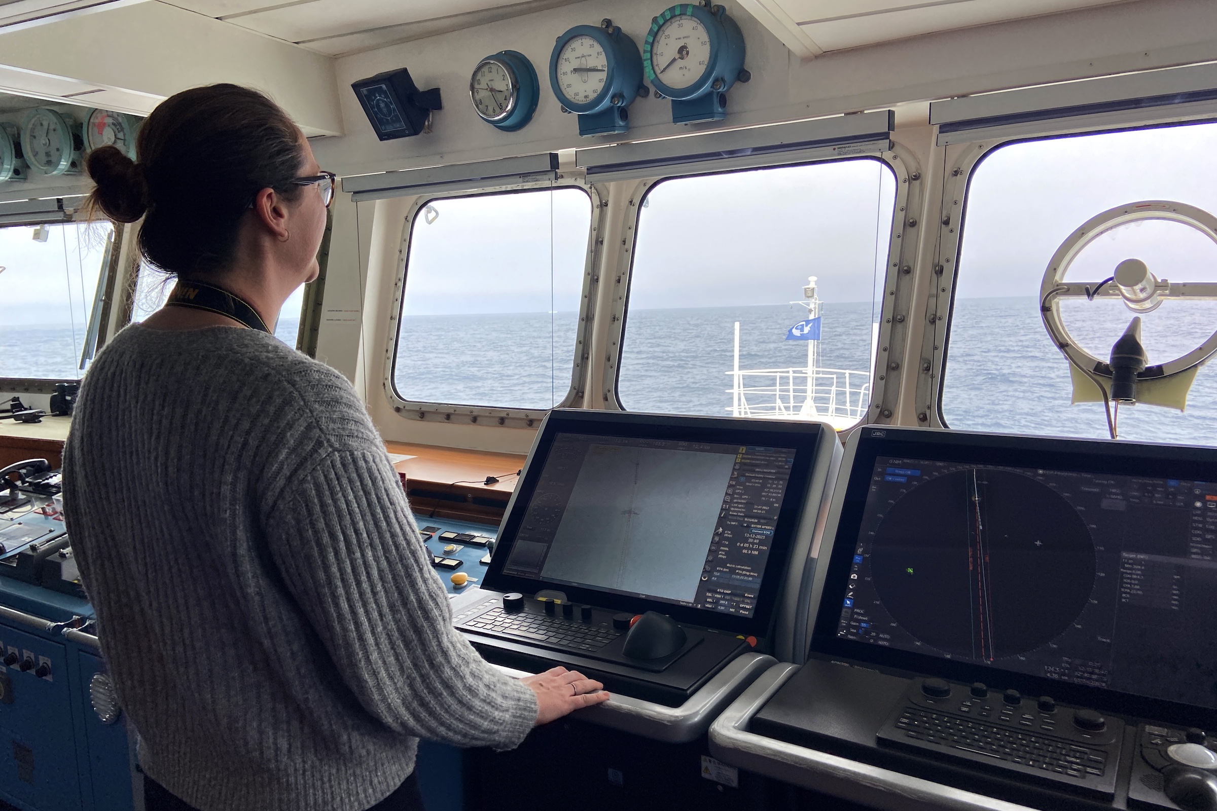 View from the bridge of expedition cruise ship Seaventure