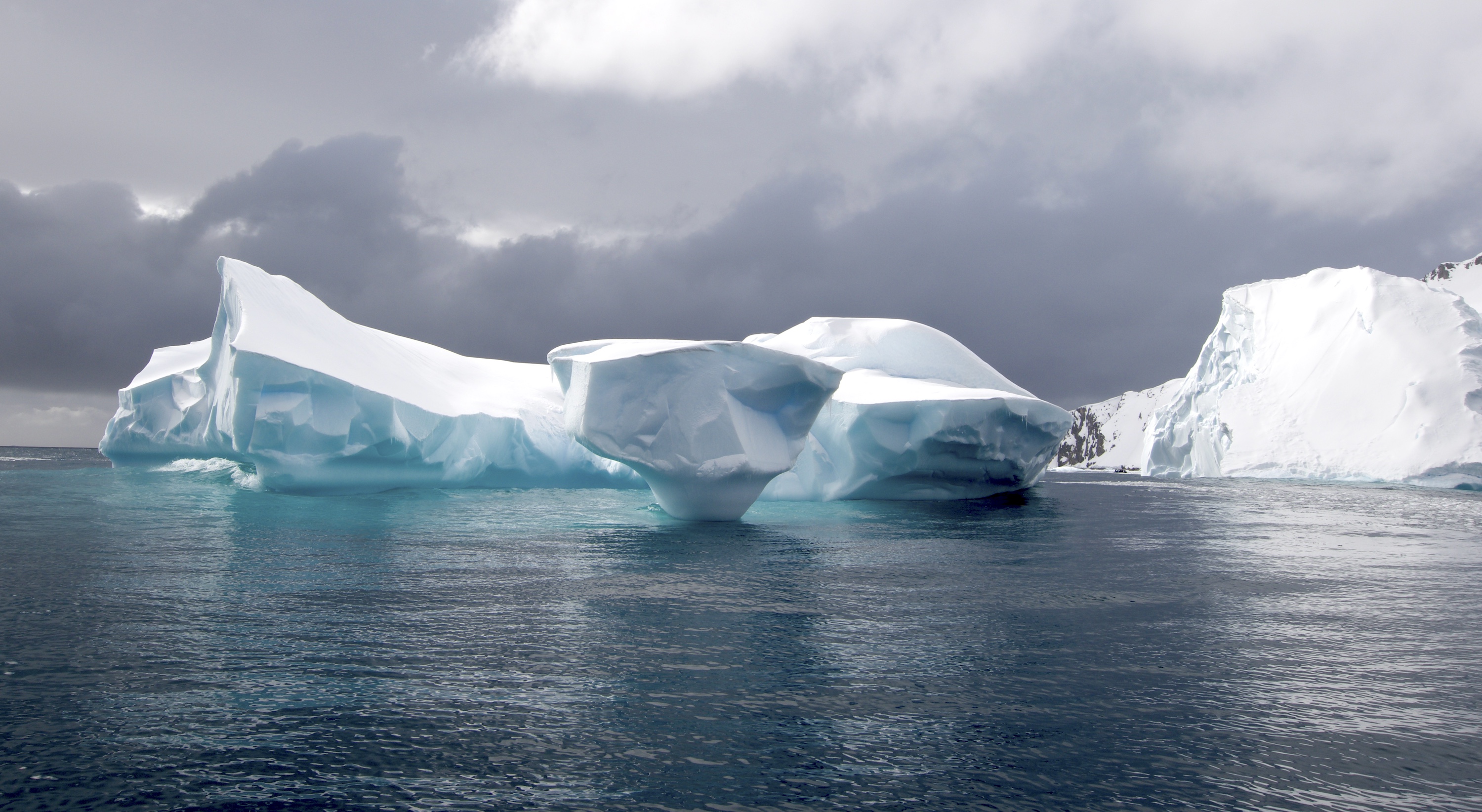 Icebergs in the water in Antarctica 