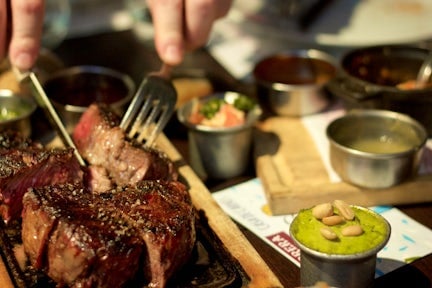 Delicious steak meal in Buenos Aires, capital of Argentina