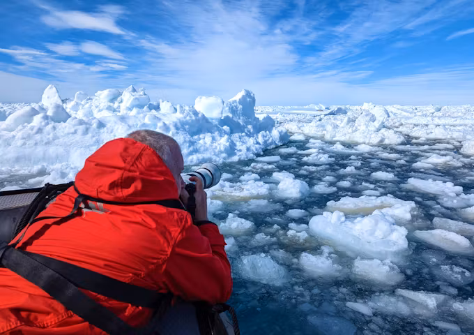 Close up shots of the ice from the NG Resolution ship
