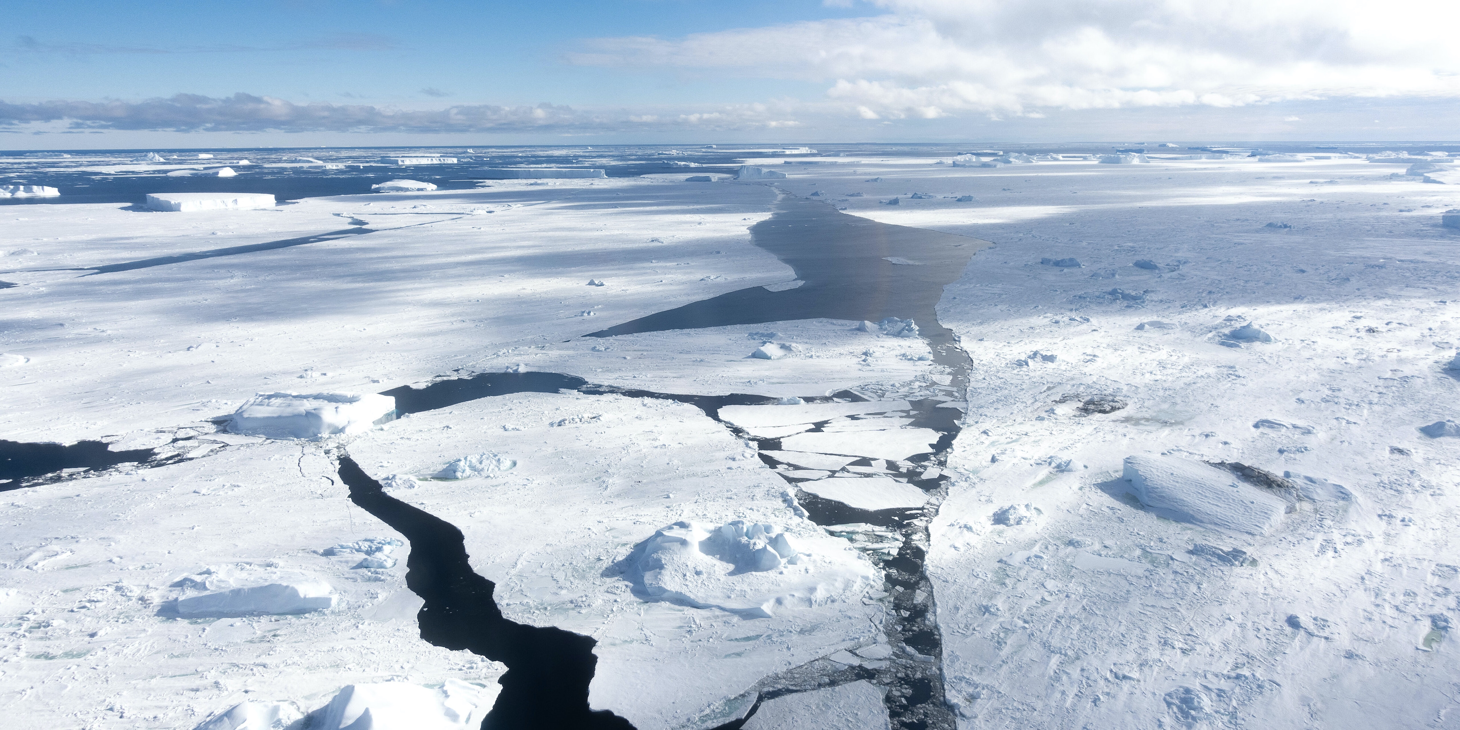 Weddell Sea pack ice from the air
