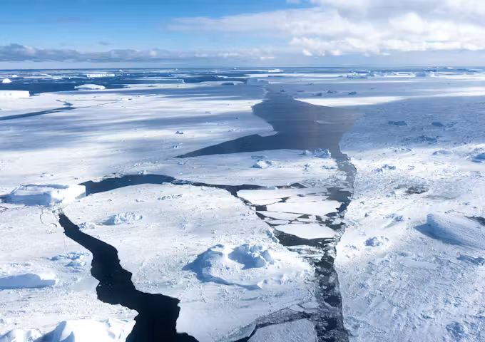 Weddell Sea pack ice from the air