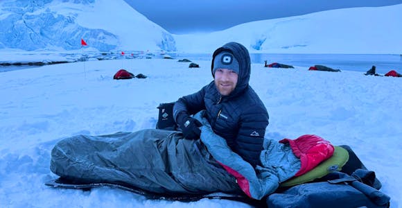 Daniel, a Swoop team member, camps in Antarctica