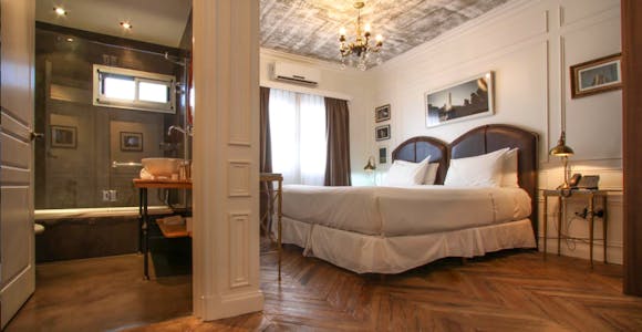 Inside a room at the Hotel Clasico, Buenos Aires, Argentina