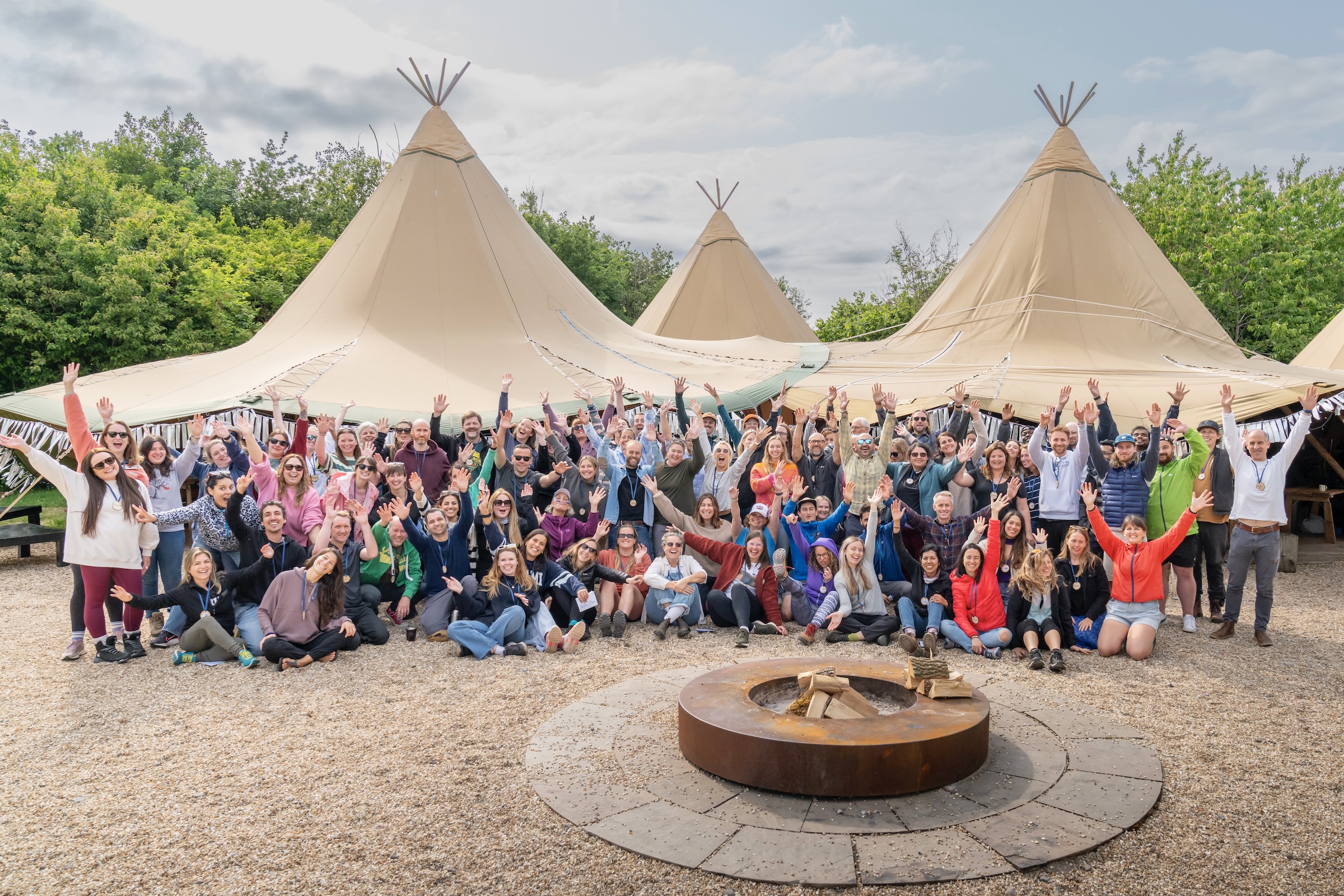 Group photo of the Swoop Adventures team taken in June 2025