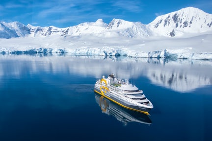View of Ultramarine cruise ship in the Weddell Sea