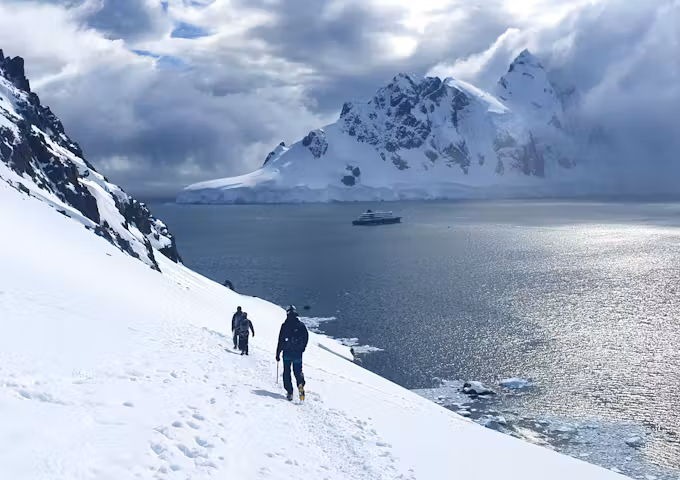 Mountaineering at Spigot Peak on the Antarctic Peninsula