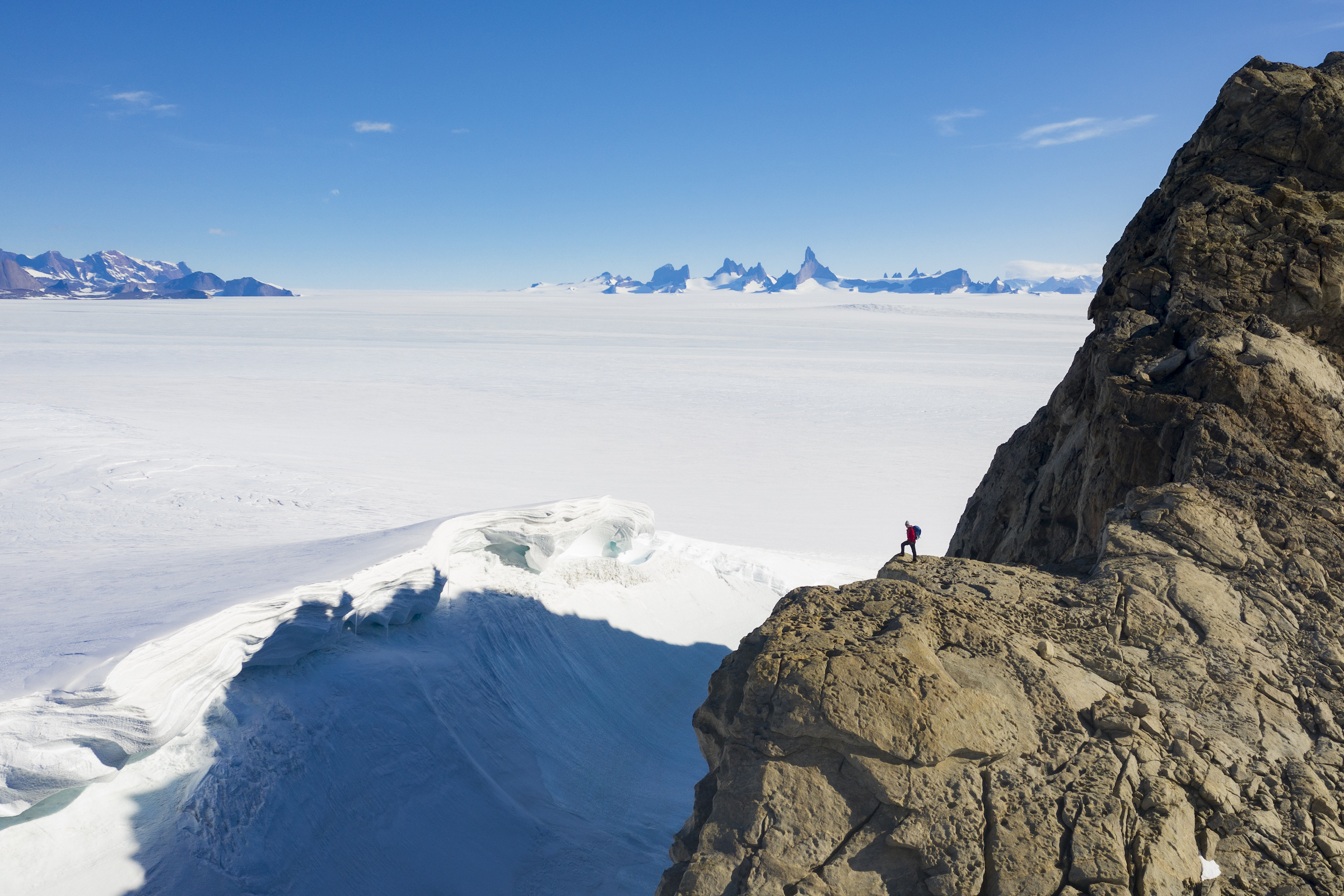 Remote mountain view in the Antarctic interior