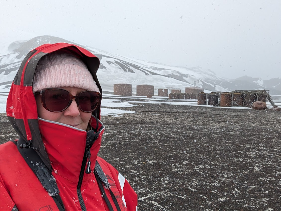 Claire at Whaler's Bay, Deception Island