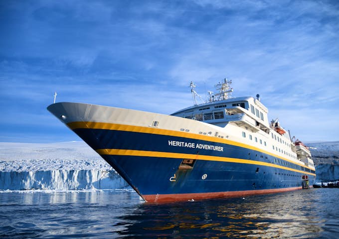 The Antarctic ship Heritage Adventurer in the Ross Sea