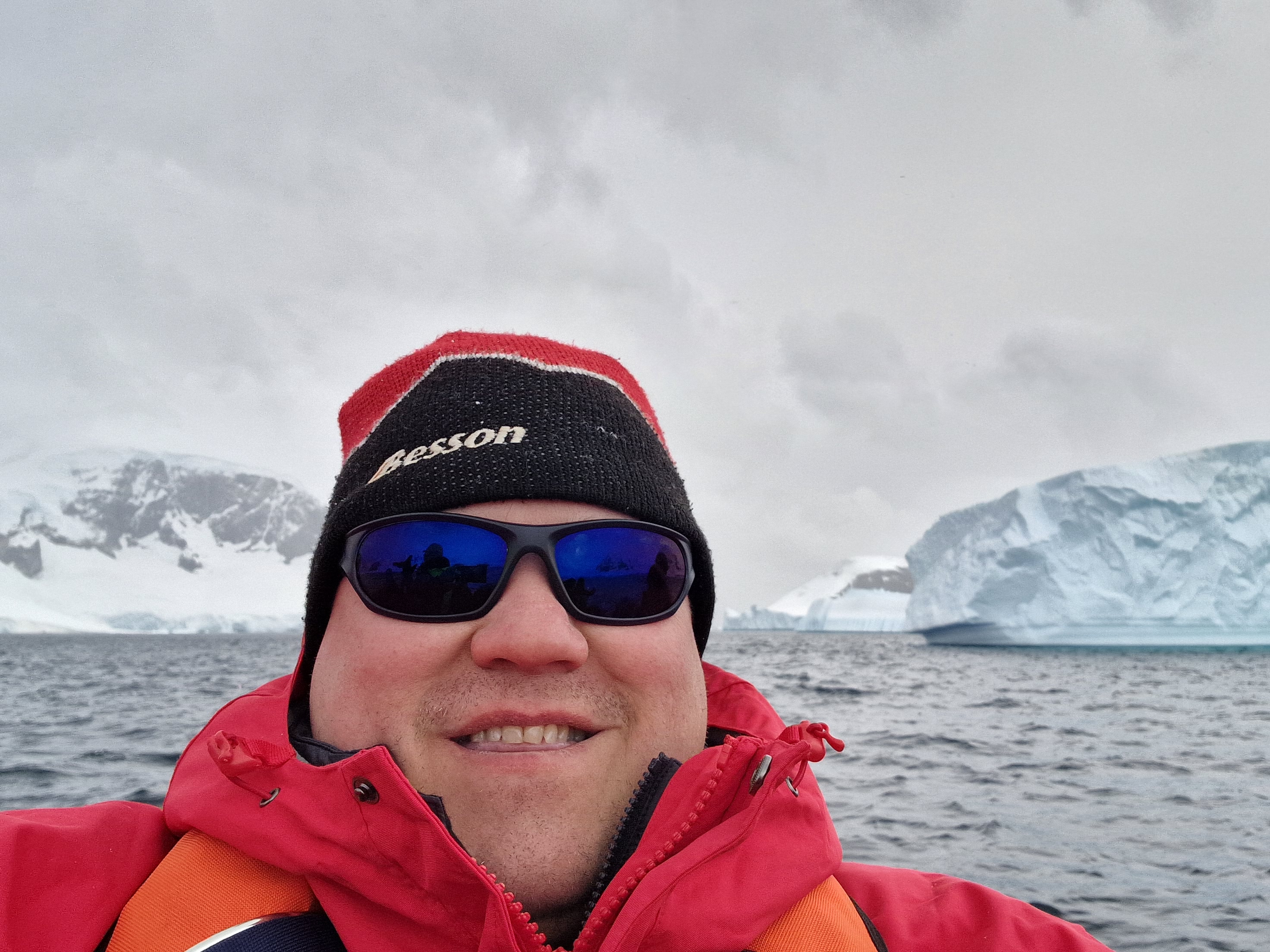 Keith enjoying the silence amid a beautiful Antarctic backdrop