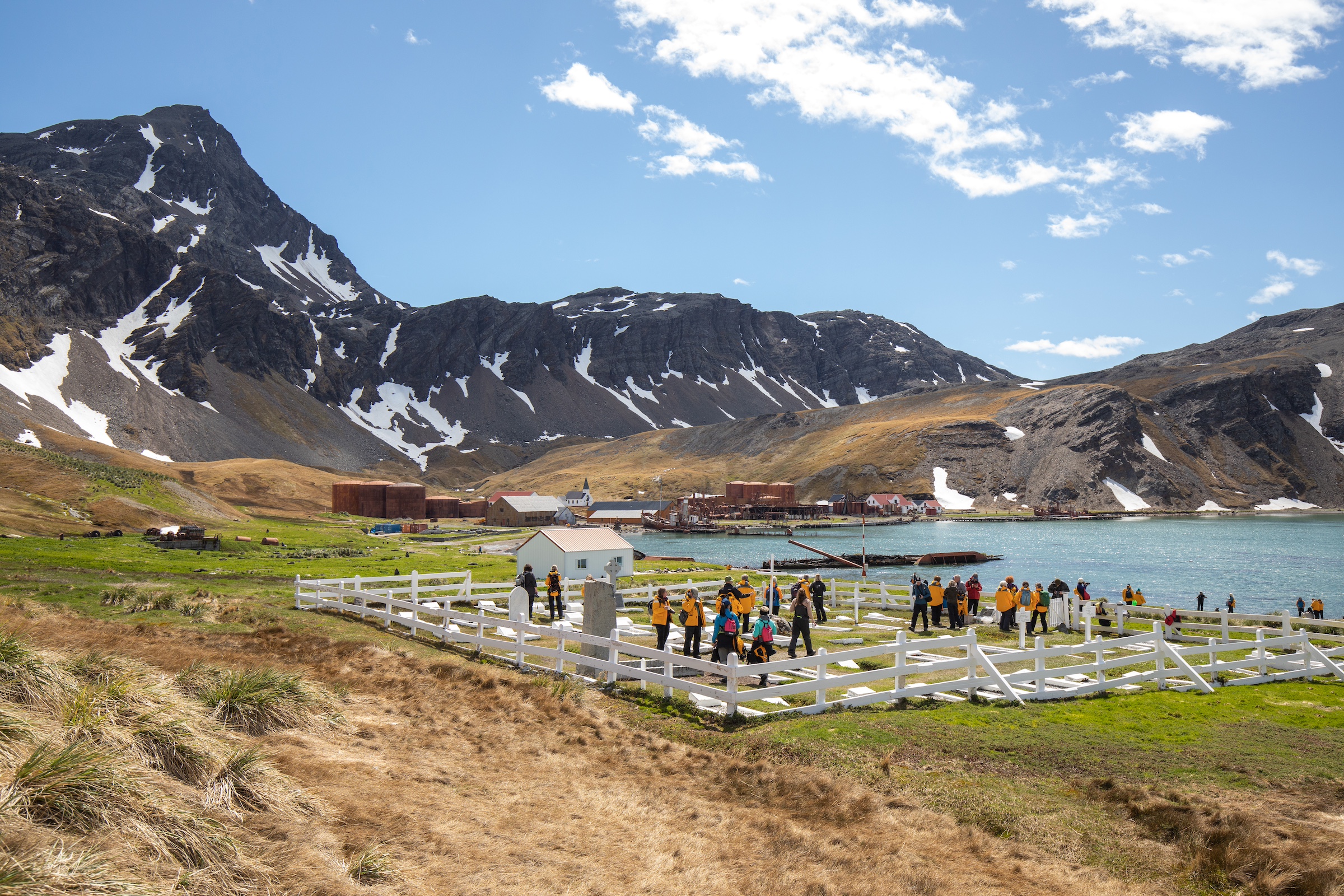 Paying respects at Shackleton's grave in South Georgia