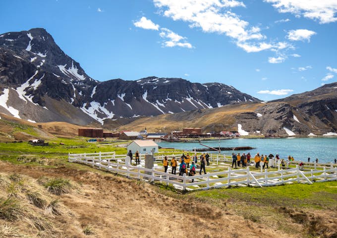 Paying respects at Shackleton's grave in South Georgia
