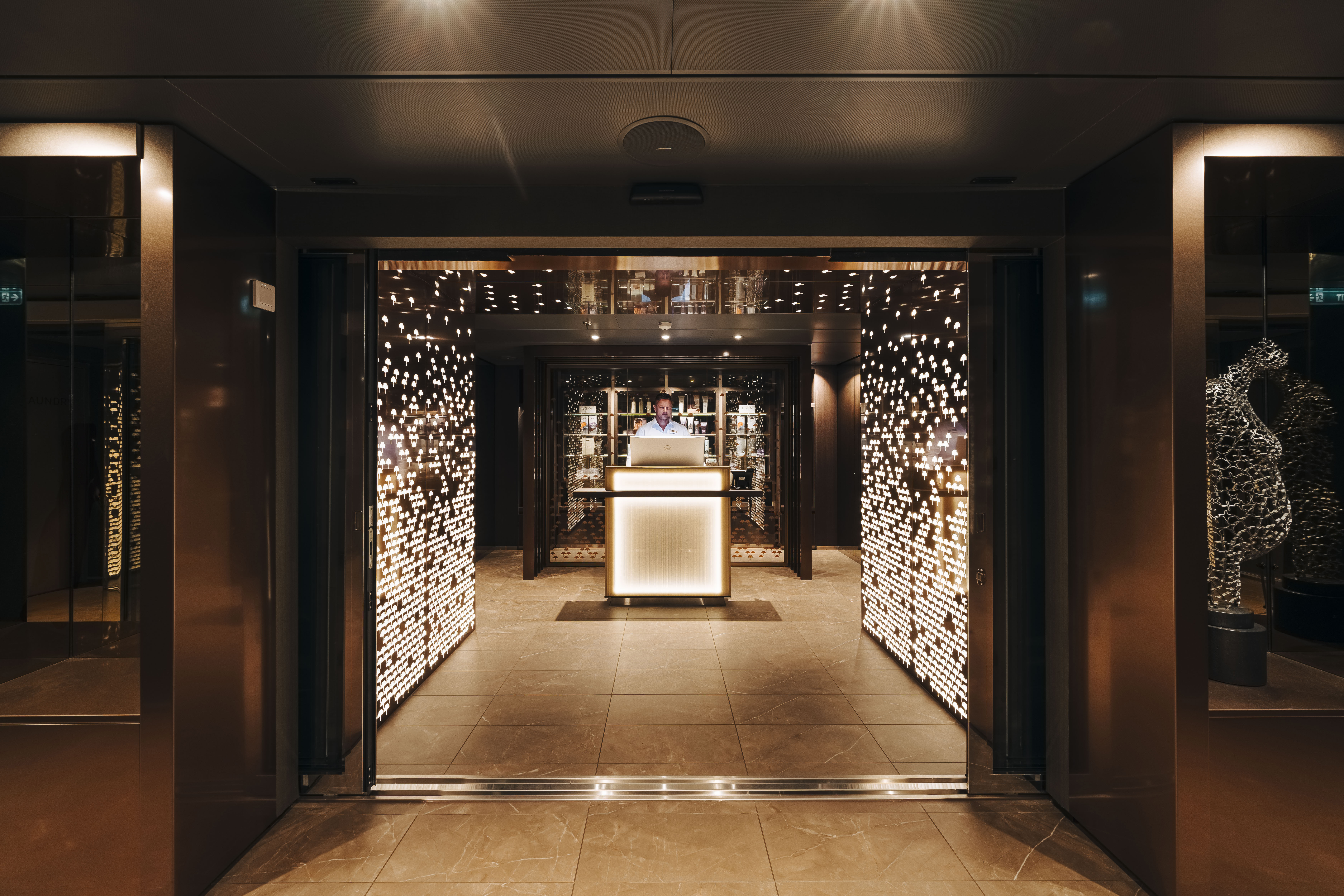 Senses Spa reception onboard the Scenic Eclipse II