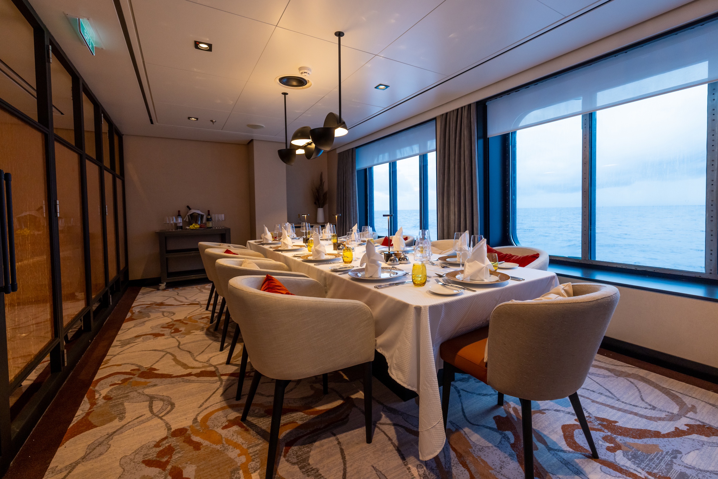 The SH Minerva expedition ship's private dining room