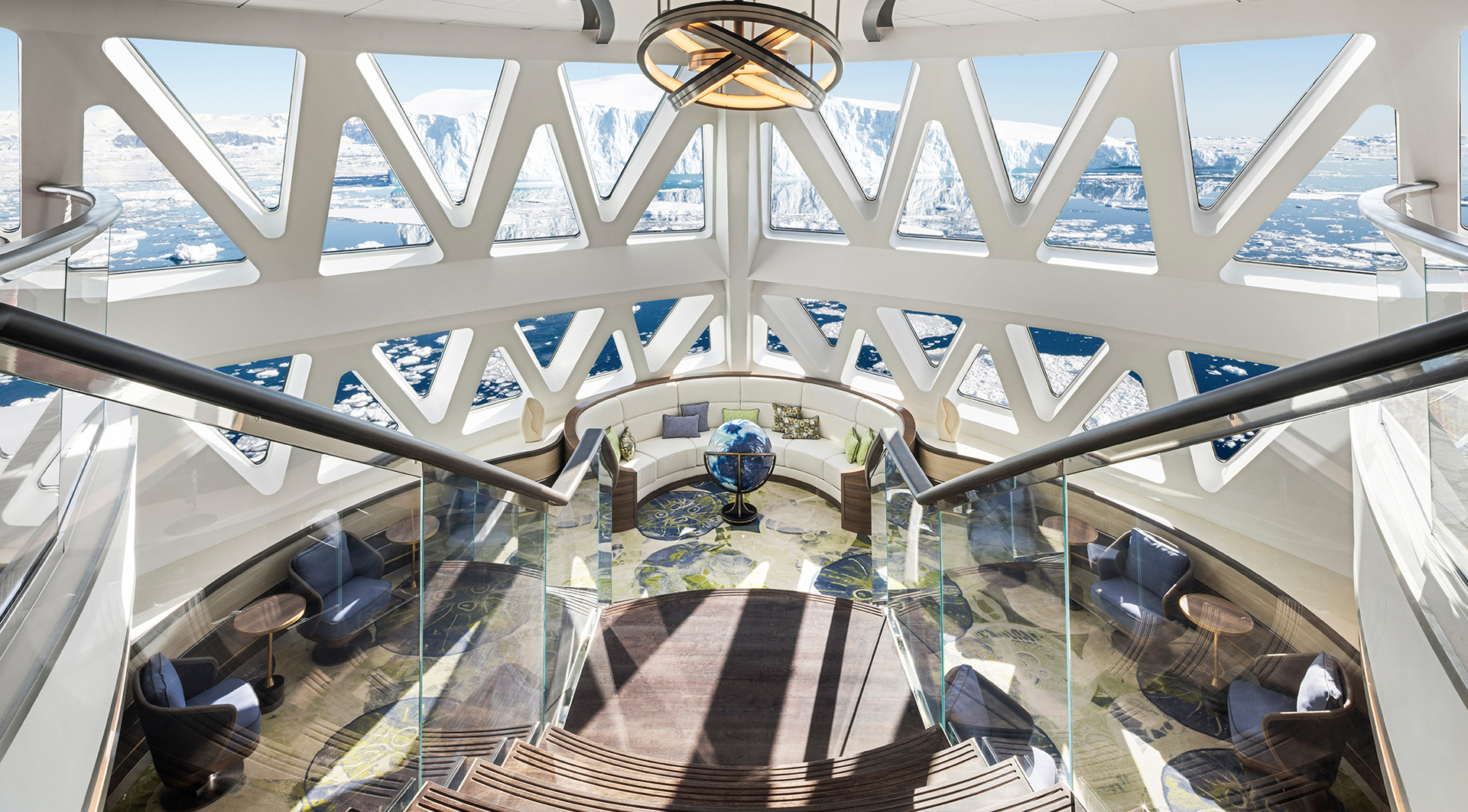 Antarctic ship Douglas Mawson's atrium 